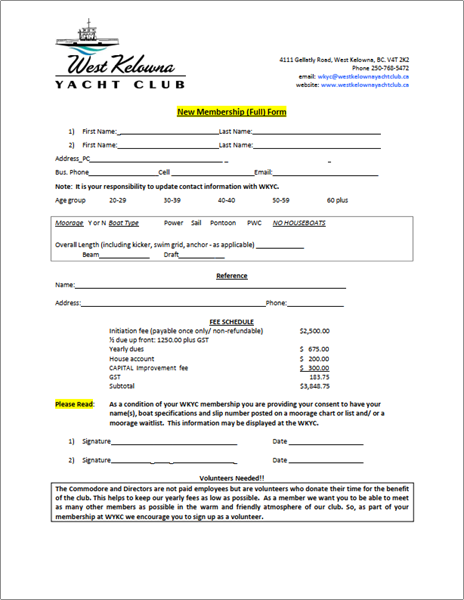 Membership Application Form