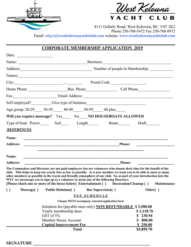 Corporate Member Application Form